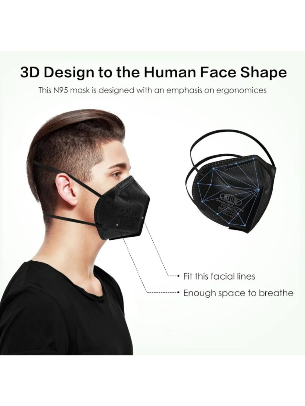 N95 Respirator Face Masks - NIOSH Approved, 100-Pack, Individually Wrapped